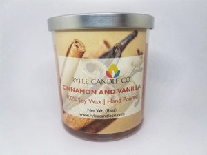 Cinnamon and Vanilla Scented Candle - 8oz - Rylee Candle Co.