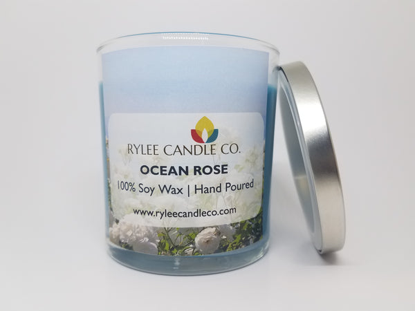 Ocean Rose Scented Candle 8oz - Rylee Candle Co.