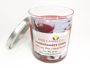 Pomegranate Cider Scented Candle - 8oz - Rylee Candle Co.