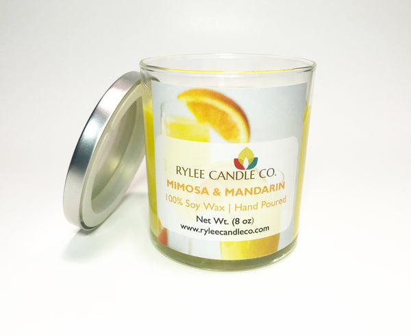 Mimosa and Mandarin Scented Candle - 8oz - Rylee Candle Co.